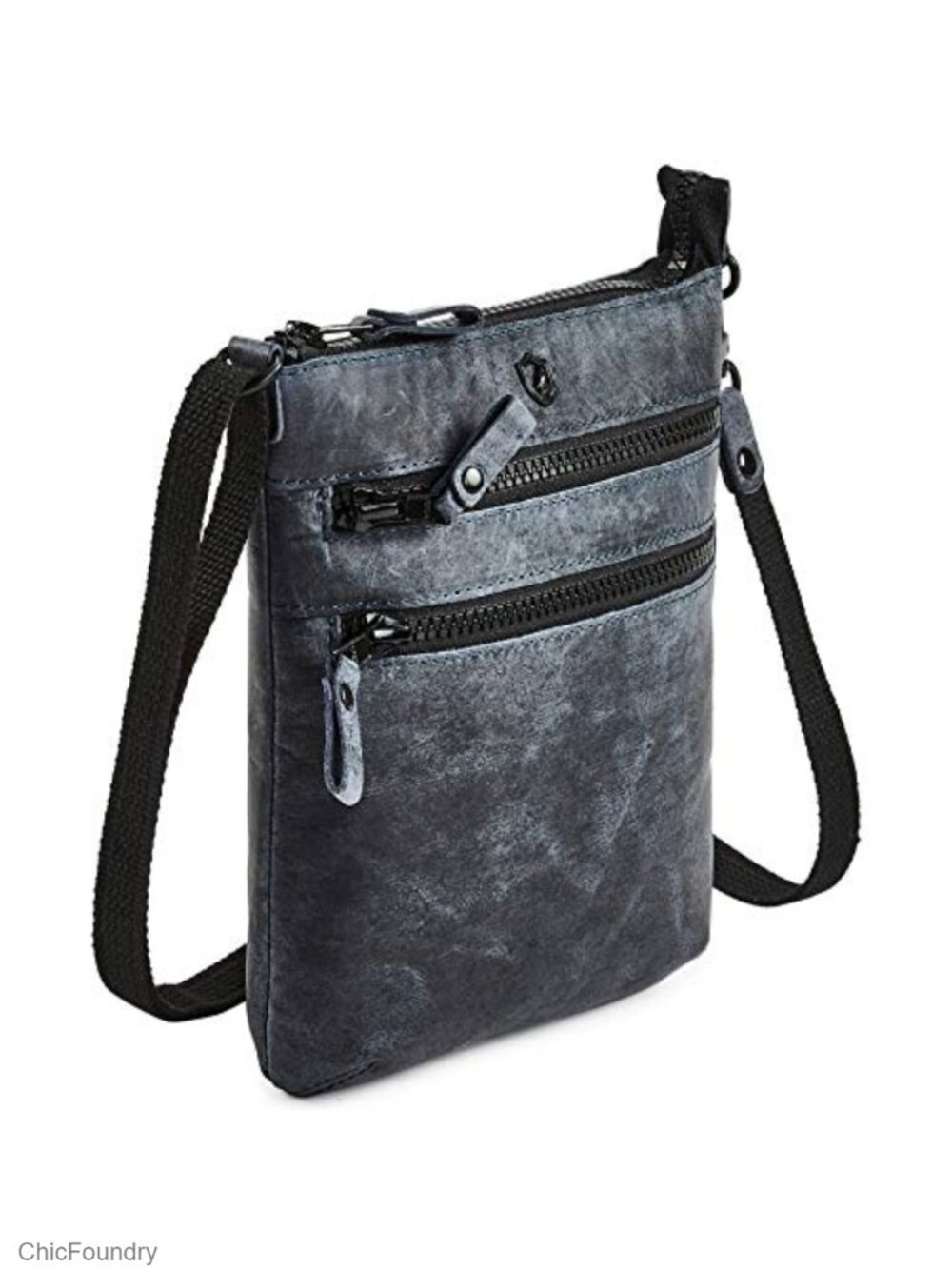 Women's Genuine Leather Small Crossbody Purse with Adjustable Strap & Zipper